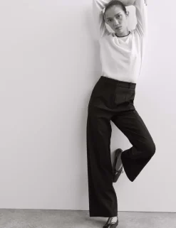 Jersey Wide Leg Trousers