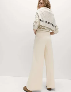 Jersey Wide Leg Trousers with Stretch