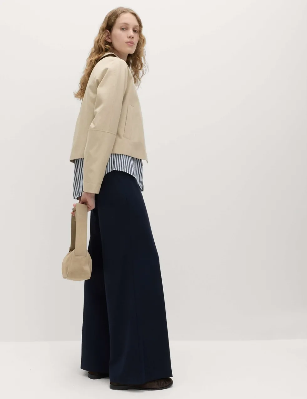 Jersey Wide Leg Trousers with Stretch