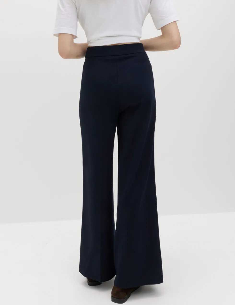 Jersey Wide Leg Trousers with Stretch