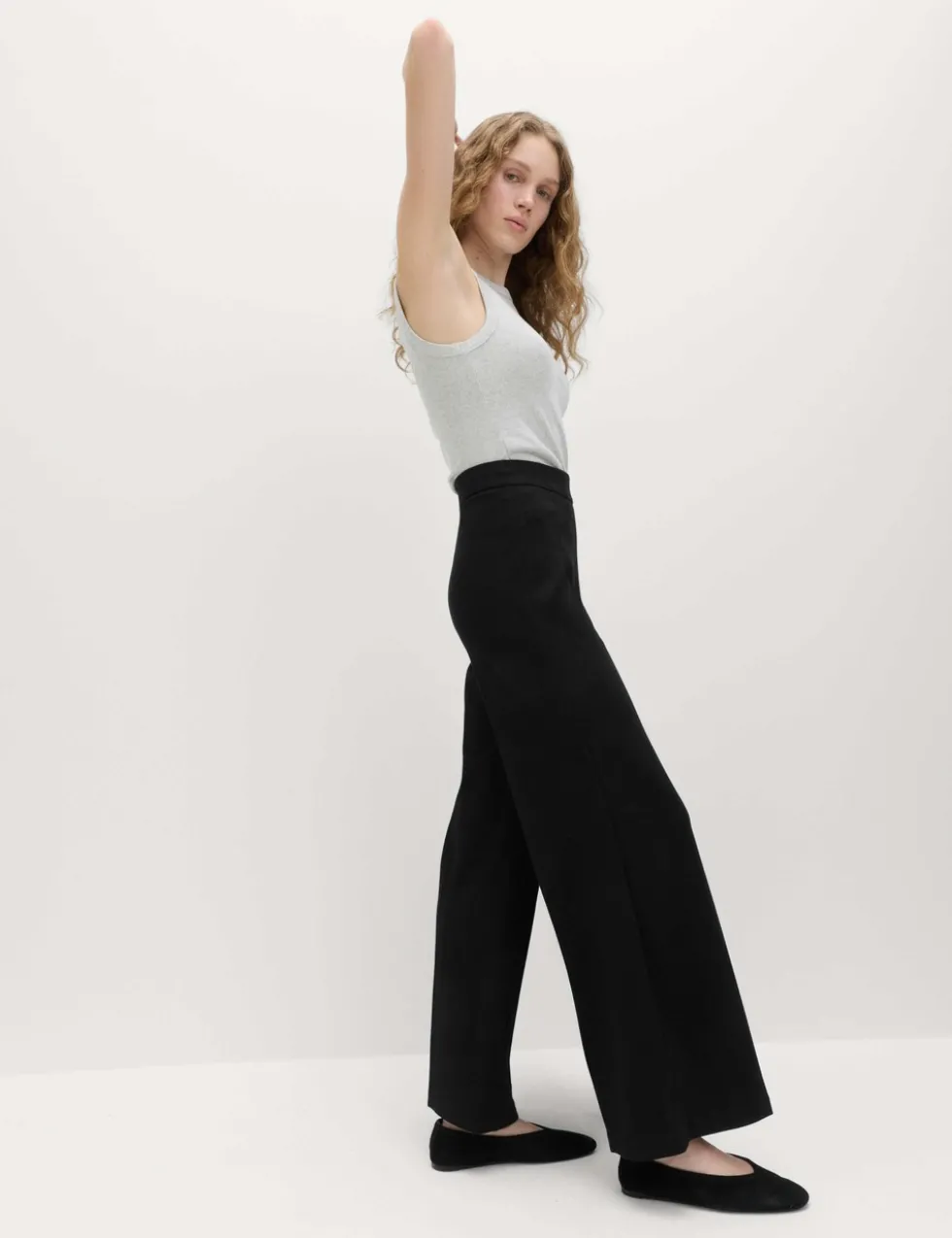 Jersey Wide Leg Trousers with Stretch