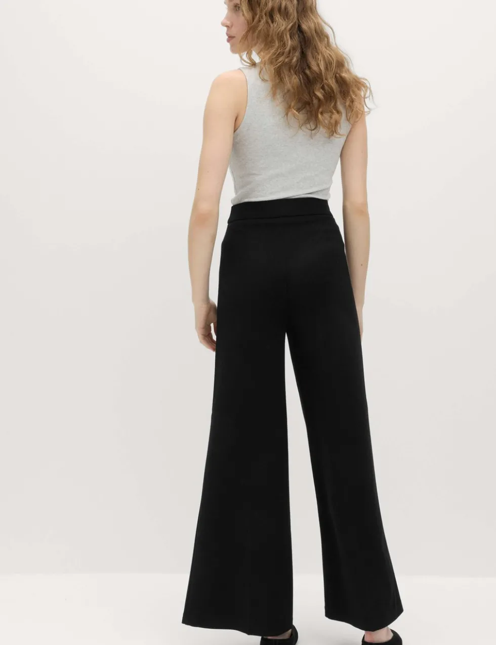 Jersey Wide Leg Trousers with Stretch