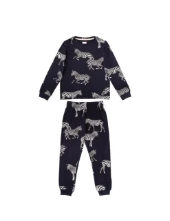 Jersey Zebra Print Cuffed Pyjamas (1-12 Yrs)