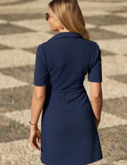 Jersey Zip Up Knee Length Shift Dress