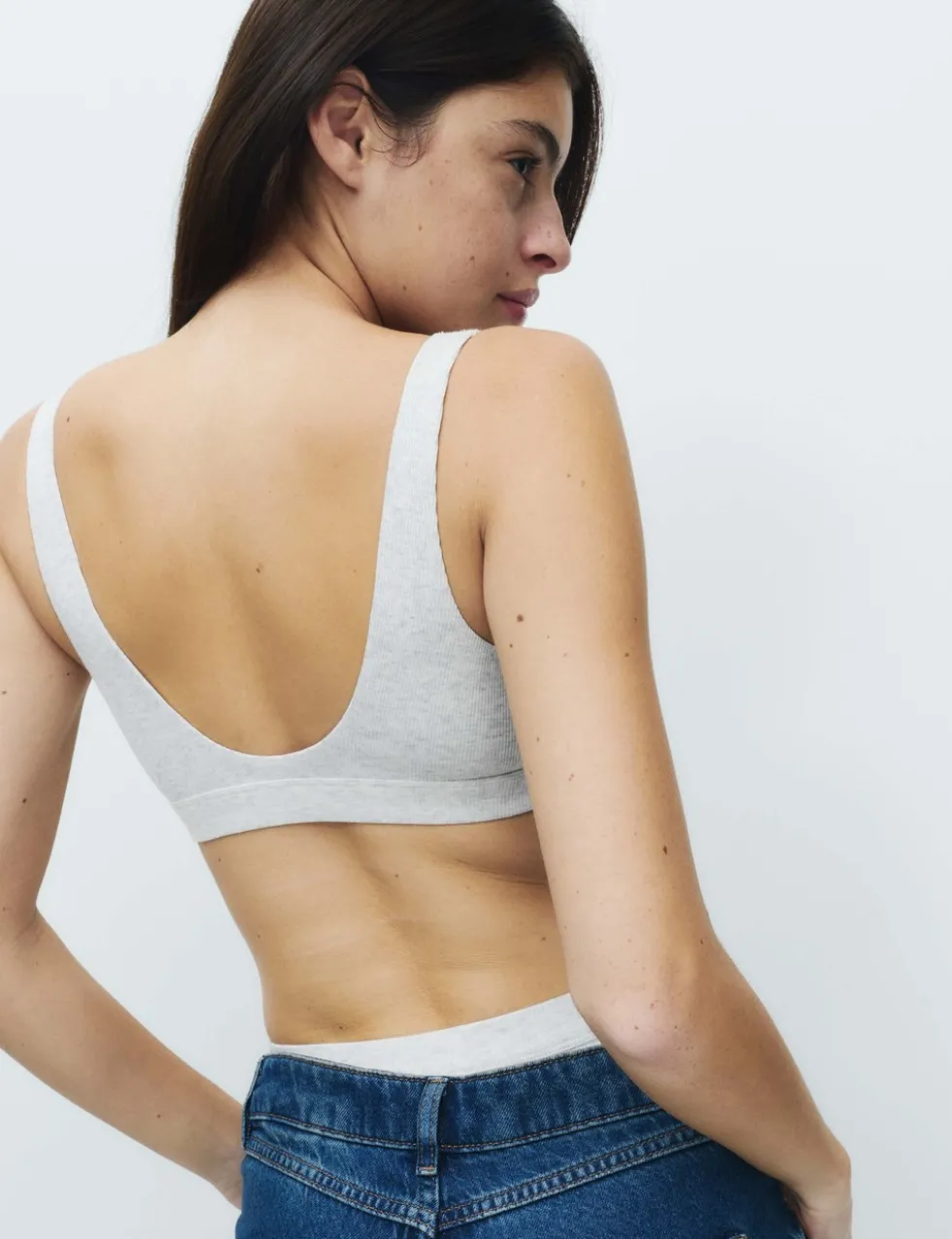 Juni Cotton Rib Non Wired Crop Top (A-E)
