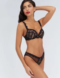 Juno Lace Wired Plunge Bra (B-DD)