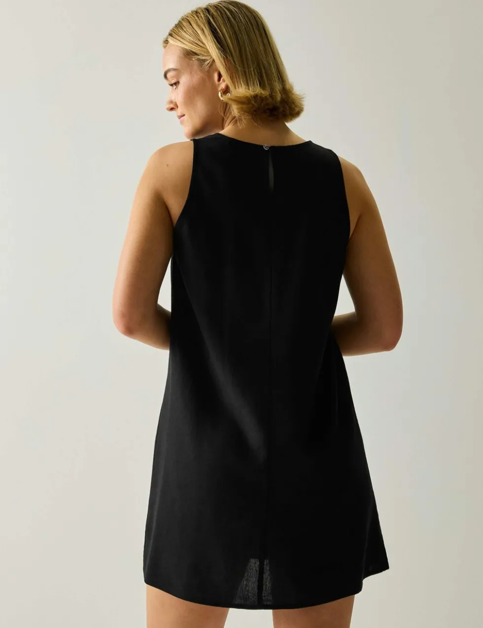 Kailua Mini Shift Dress with Linen