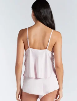 Kaya Satin Lace Trim Shortie Set