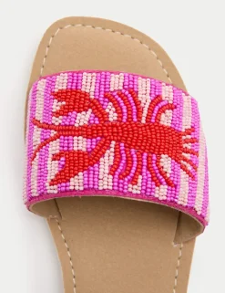Kids' Beaded Lobster Riptape Sandals (10 Small - 4 Large)