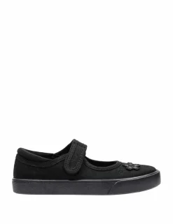 Kids' Canvas Floral Riptape Plimsolls (7 Small - 4 Large)