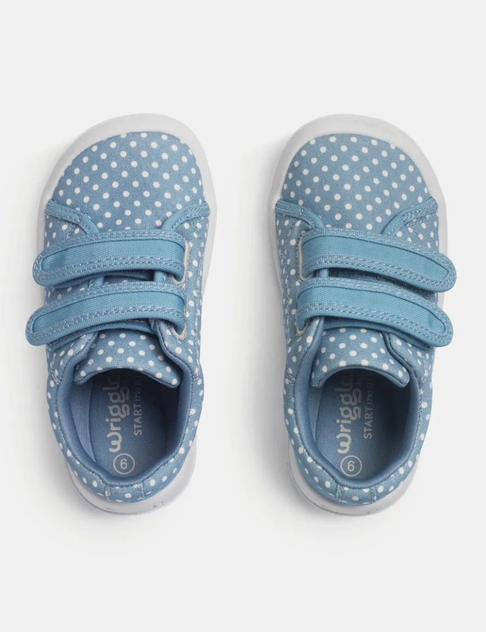 Kids' Canvas Polka Dot Riptape Trainers (3 Small - 7 Small)