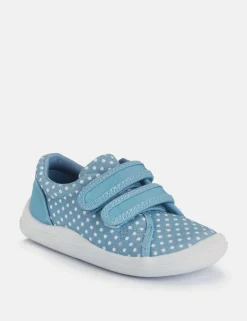 Kids' Canvas Polka Dot Riptape Trainers (3 Small - 7 Small)