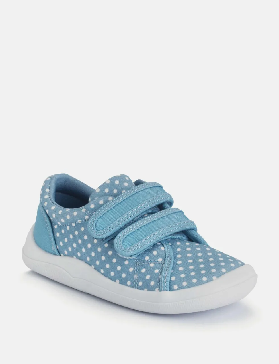 Kids' Canvas Polka Dot Riptape Trainers (3 Small - 7 Small)