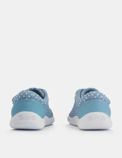 Kids' Canvas Polka Dot Riptape Trainers (3 Small - 7 Small)