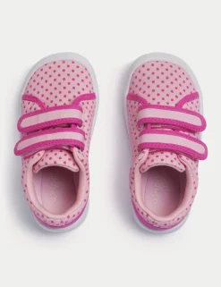 Kids' Canvas Polka Dot Riptape Trainers (3 Small - 7 Small)