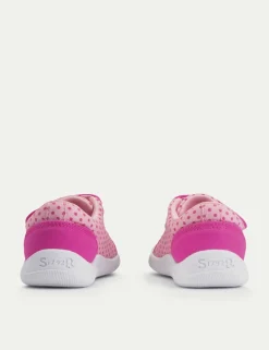 Kids' Canvas Polka Dot Riptape Trainers (3 Small - 7 Small)