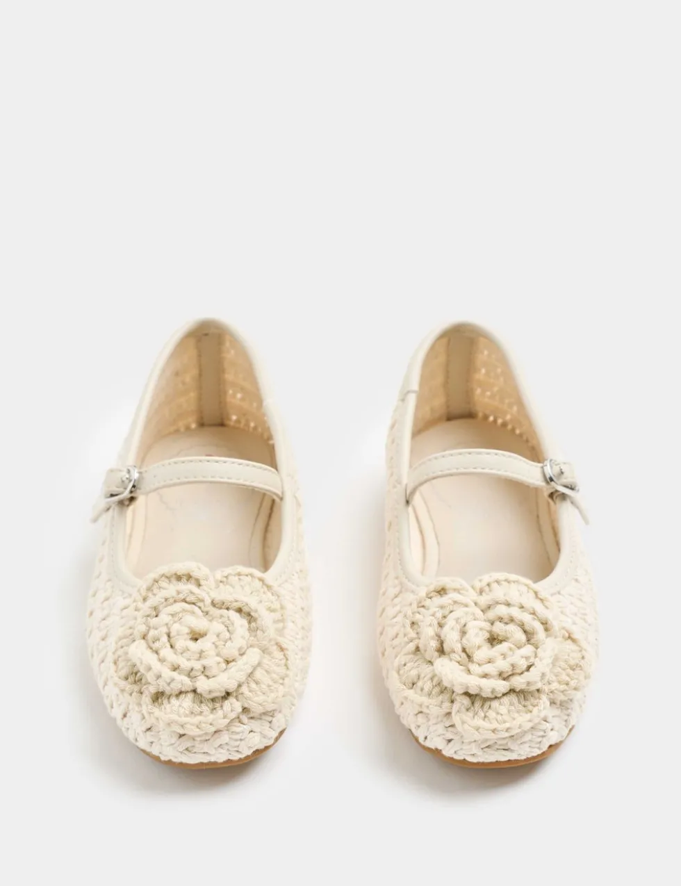 Kids' Corsage Flower Ballet Shoes (4 Small-2 Large)