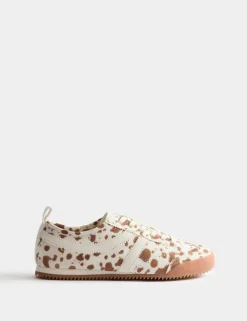 Kids' Cow Print Slim Sole Trainers (3 Large - 7 Large)