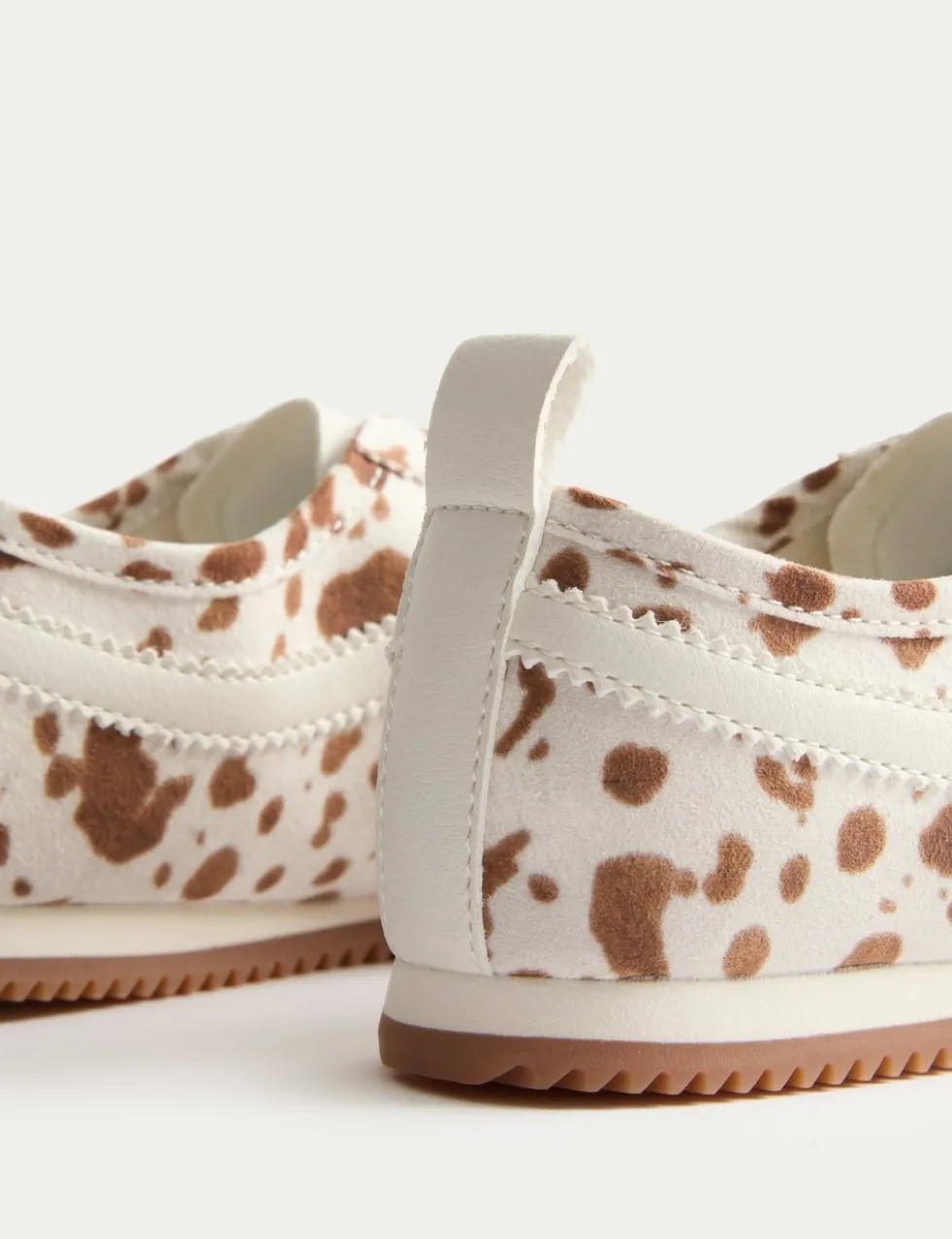 Kids' Cow Print Slim Sole Trainers (3 Large - 7 Large)
