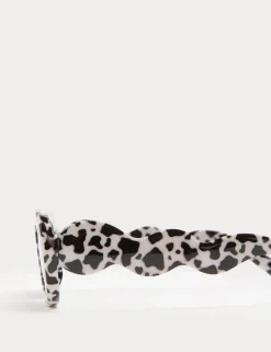 Kids' Cow Print Wave Frame Sunglasses (S-L)