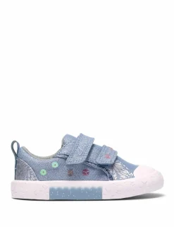 Kids' Denim Canvas Riptape Trainers (4 Small-6 ½ Small)