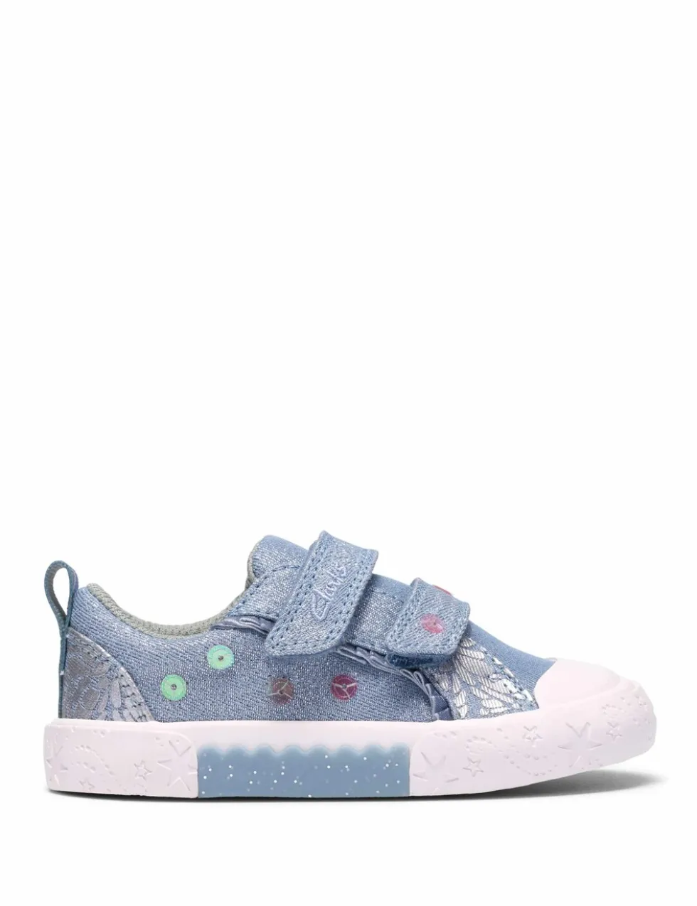 Kids' Denim Canvas Riptape Trainers (4 Small-6 ½ Small)