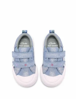 Kids' Denim Canvas Riptape Trainers (4 Small-6 ½ Small)