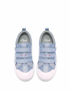 Kids' Denim Canvas Riptape Trainers (7 Small-9½ Small)