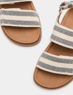 Kids' Double Strap Striped Sandals (4 Small - 2 Large)