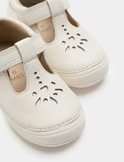 Kids' First Walker Leather Heart T Bar Shoes (2 Small - 5 Small)