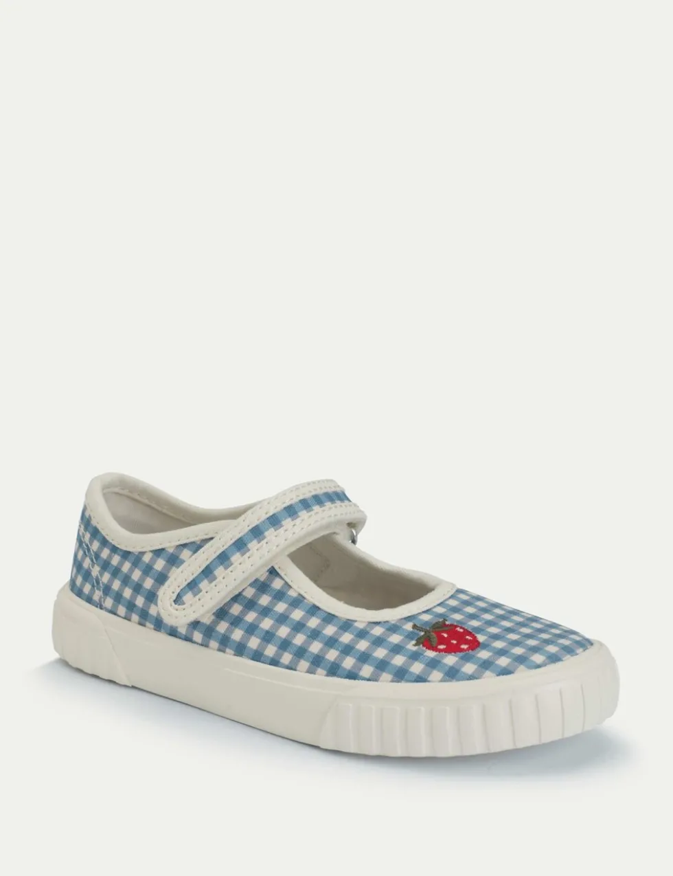 Kids' Gingham Riptape Mary Jane Shoes (6 Small-1 1/2 Large)