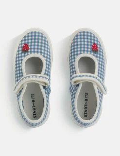 Kids' Gingham Riptape Mary Jane Shoes (6 Small-1 1/2 Large)