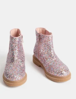 Kids' Glitter Chelsea Boots (4 Small - 2 Large)
