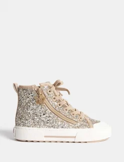 Kids' Glitter High Top Trainers (4 Small - 6 Large)