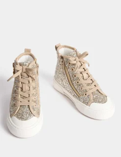 Kids' Glitter High Top Trainers (4 Small - 6 Large)