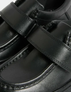 Kids Leather Apron Front School Shoes (8 Small-2 Large)