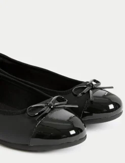 Kids' Leather Bow Ballet School Shoes (13 Small - 7 Large)