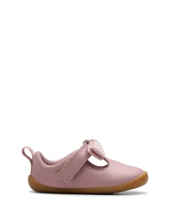 Kids' Leather Bow Riptape Shoes (3 Small - 5 Small)
