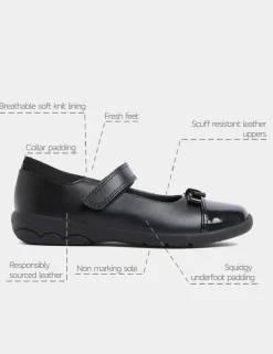 Kids' Leather Bow School Shoes (8 Small-2 Large)