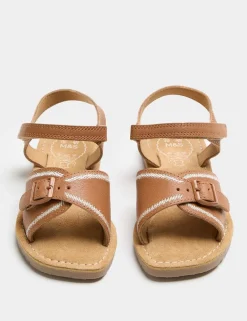 Kids' Leather Buckle Sandals (4 Small-2 Large)