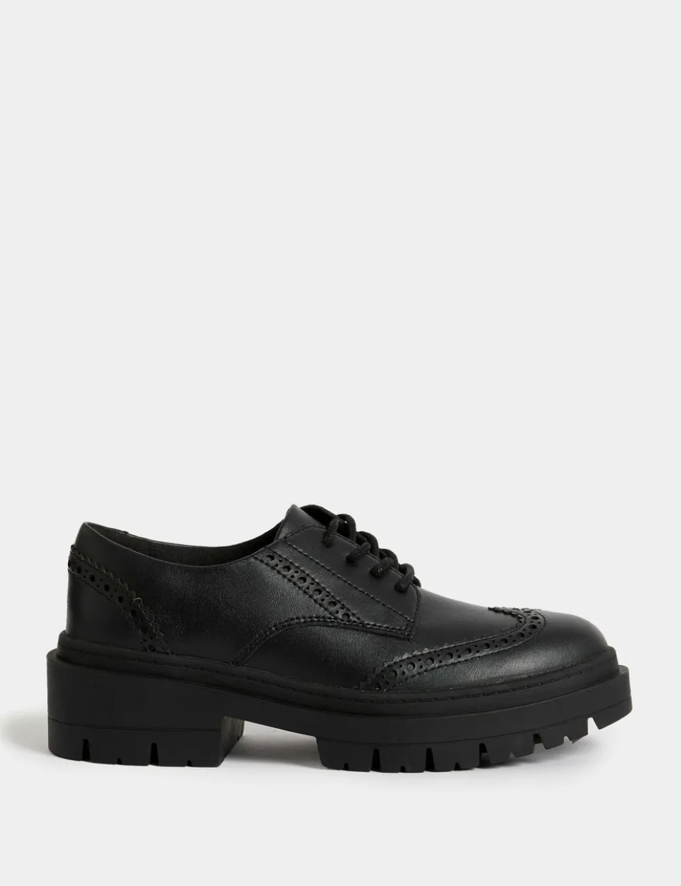 Kids' Leather Chunky Brogue School Shoes (13 Small - 7 Large)