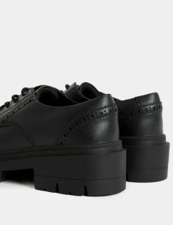 Kids' Leather Chunky Brogue School Shoes (13 Small - 7 Large)