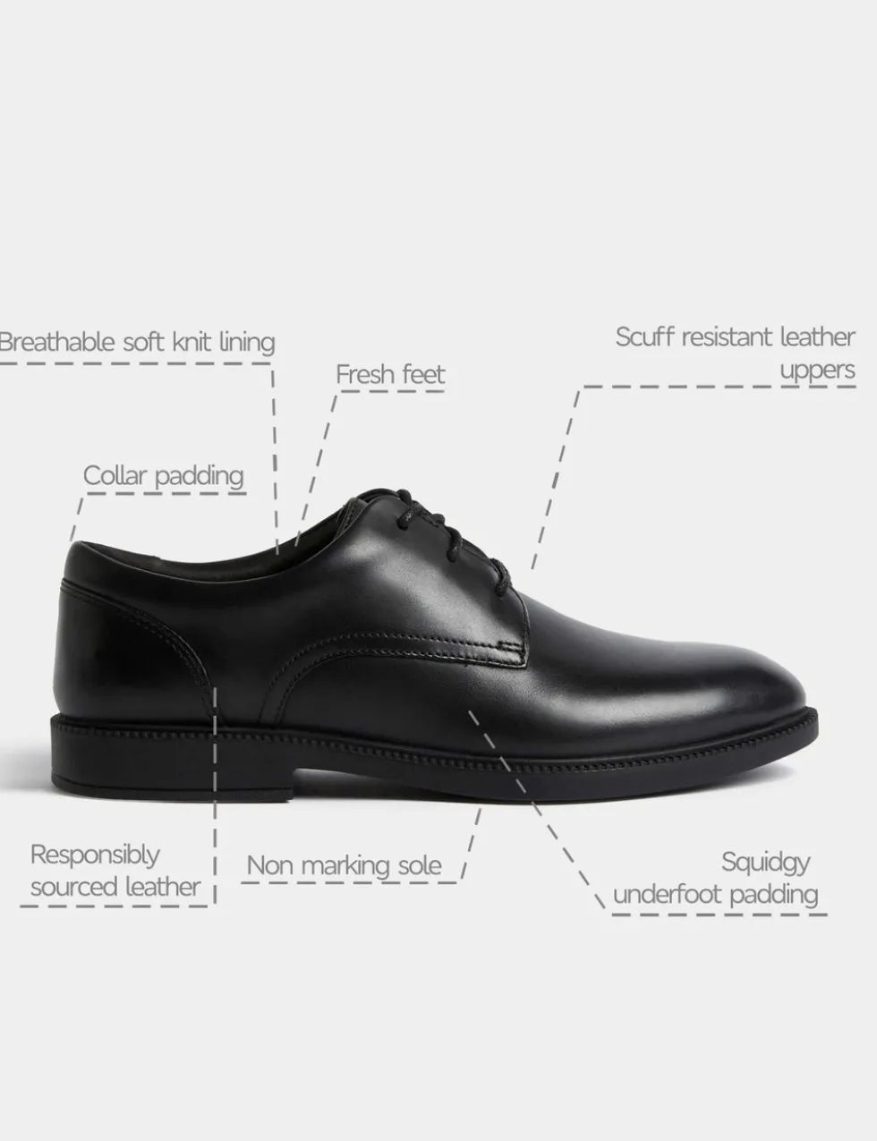 Kids' Leather Lace School Shoes (2½ - 9 Large)