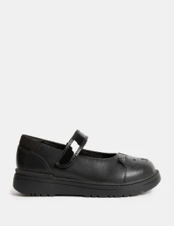 Kids' Leather Mary Jane Cat School Shoes (8 Small - 2 Large)
