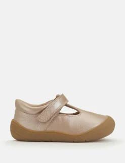 Kids' Leather Metallic T Bar Shoes (3 Small - 7 Small)