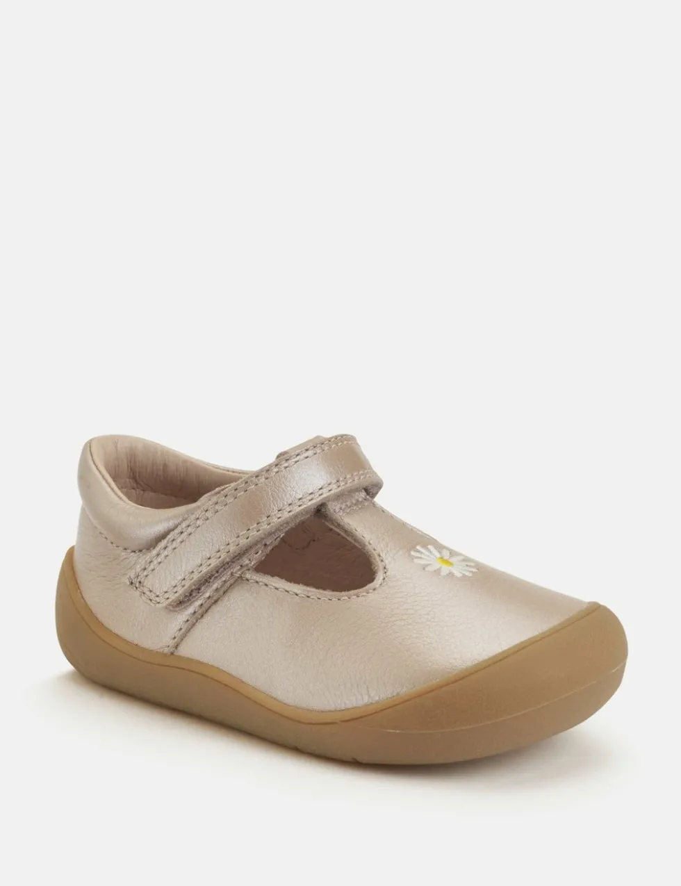 Kids' Leather Metallic T Bar Shoes (3 Small - 7 Small)