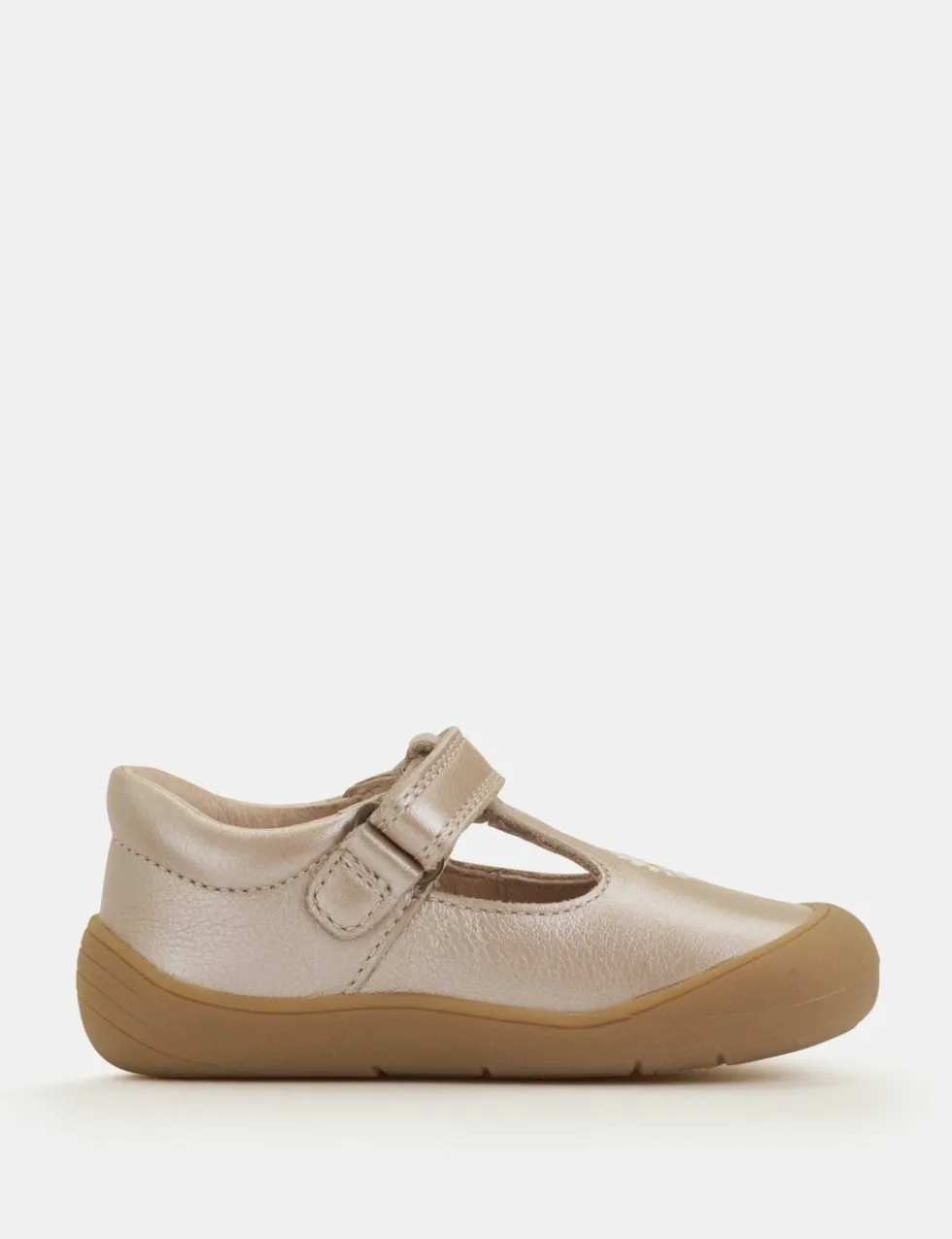 Kids' Leather Metallic T Bar Shoes (3 Small - 7 Small)
