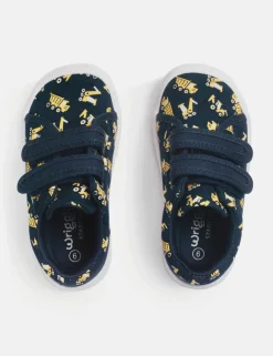 Kids' Leather Patterned Riptape Trainers (3 Small - 7 Small)