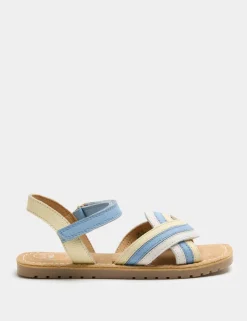 Kids' Leather Rainbow Strap Sandals (4 Small-2 Large)