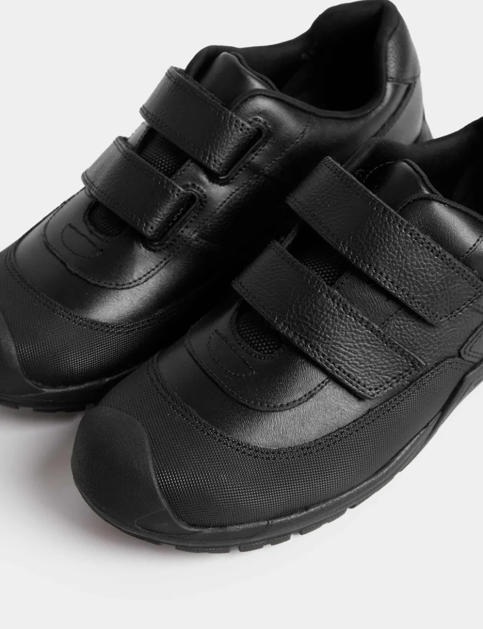 Kids' Leather Riptape School Shoes (2½ Large - 9 Large)